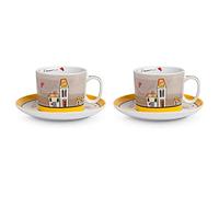 Egan Service Tasses Petit- déjeuner avec soucoupes Le Casette Jaune