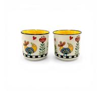 Egan Tasses à café Collection Cocoricò. Objet fabriqué en porcelaine de couleur jaune. La référence est 228015.