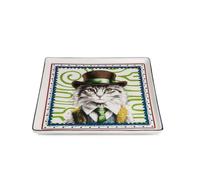 Egan Tray Human Essence Plateau de service en porcelaine pour café, thé et apéritifs, élégant, résistant à la chaleur, passe au lave-vaisselle, pour la maison et la salle à manger (CAT