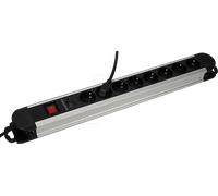 EGB GABKS08 - Multiprise, 8x, alu, protection Ü, avec interrupteur, 1,4 m
