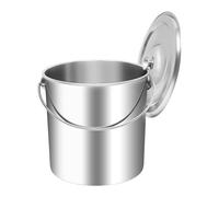 EGBNSY Seau, Sceau Menage, Seau avec Couvercle, Capacité 18-20L, Acier Inoxydable 304, Épaisseur 1,6mm, Ouverture 31cm, Bac INOX Alimentaire pour Croquettes Animaux, Riz, Sable, Café, Poubelle, Glace