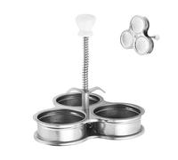 Egg Poacher Pan - 3-Cavity Non-Stick Stainless Steel Morning Steam Mold | Egg Pan | for Breakfast Morning Kitchen Counter Household Cooking Steaming Frying Boiling