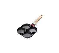 Eggs frying pan, 15. 55x7. 28inch 4-hole omelet pan, long-handled pancake pan, black aluminum non-stick frying pan, suitable for gas stove, induction G