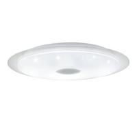 Eglo Access LED plafonnier Moratica-A, 1 lampe murale avec effet cristal en | acier, plastique, blanc, argent, transparent, télécommande, changement de température couleur (chaud-froid), dimmable, Ø57cm