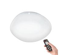 Eglo Access LED plafonnier Sileras-A, 1 lumière, effet cristal, acier et | plastique, blanc, télécommande, changement de température couleur (chaud, neutre, froid), dimmable, Ø 60 cm