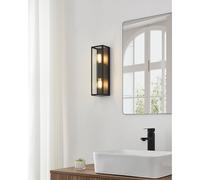Eglo Applique murale Amezola E27 2 lampes IP44 Noir 99124