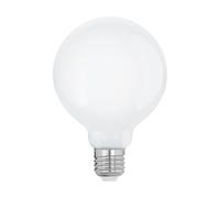 Eglo ampoule LED E27 à intensité variable, lampe globe à économie d'énergie | de 7,2 watts, 1521 lumens, blanc chaud, 2700 Kelvin, G95, verre dépoli blanc, Ø 9,5 cm