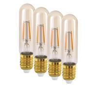 Eglo Ampoule LED tube E27, lampe Edison à incandescence en forme de tige, éclairage vintage et rétro, 4 watts (correspond à 26 watts), 270 lumens, blanc chaud, ambré, 2200 Kelvin, T32, Ø 3,2 cm