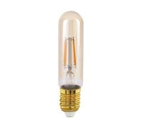 Eglo Ampoule LED tube E27, lampe Edison à incandescence en forme de tige, éclairage vintage et rétro, 4 watts (correspond à 26 watts), 270 lumens, blanc chaud, ambré, 2200 Kelvin, T32, Ø 3,2 cm