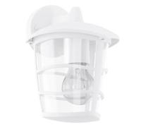 Eglo Applique murale extérieure Aloria, lampe extérieure 1 flamme, applique | en aluminium moulé et plastique, couleur : blanc, douille : E27, indice de protection IP44