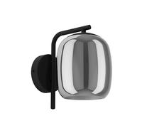 Eglo Applique murale Ciampino, verre fumé, lampe métal noir et gris | douille E27, pour chambre