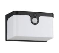 Eglo Applique murale extérieur LED Croara, lampe solaire puissant avec détecteur de mouvement, éclairage mural d'extérieur, plastique anthracite et blanc, blanc chaud, IP44