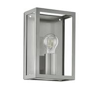 Eglo Applique murale extérieure Alamonte, éclairage mural d'extérieur en acier inox aspect argenté et verre transparent, douille E27, IP44