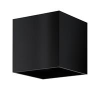 EGLO Applique murale extérieure LED Barcarola-E, lampe d'extérieur avec | éclairage haut et bas, luminaire cube en plastique noir, blanc neutre, IP44