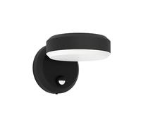 EGLO Applique murale extérieure LED Fornaci, luminaire d'extérieur avec | détecteur de mouvement et de crépuscule, éclairage vers le bas (downlight), métal noir et plastique blanc, blanc chaud, IP44