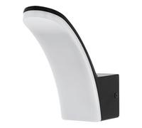 Eglo Applique murale extérieure LED Laconella-E, lampe d'extérieur pour façade, luminaire incurvé en plastique noir et blanc, blanc neutre, IP44