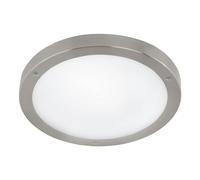 Eglo Applique murale extérieure LED Vento 1, éclairage d’extérieur pour plafond et mur, plafonnier en acier inox et verre, lampe en aspect argenté, blanc, IP44