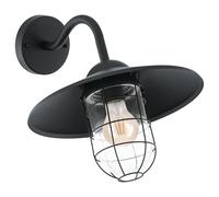 Applique extérieure MELGOA IP44 E27 1X60W en acier galvanisé noir 300x0x250mm