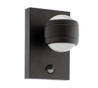 EGLO Applique murale extérieure Sesimba 1 avec LED & capteur 2×3,7 W noir