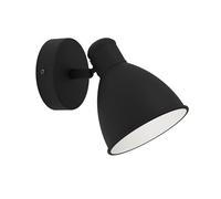 Eglo Applique murale intérieure LED San Peri 1, luminaire d'intérieur avec | spot orientable, lampe pour salon et couloir en métal noir et blanc, avec ampoule GU10, blanc chaud