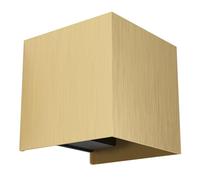 Eglo Applique murale intérieure LED Valmontone, lampe d’intérieur cube | éclairage indirect pour chambre à coucher et salon, spot mural en métal laiton, blanc chaud, 10 x 10 cm