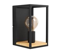 Eglo Applique murale intérieure LIBERTAD E27 1x40W acier et bois noir/marron 140x0x240mm