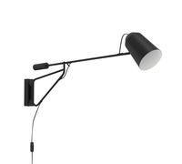 Eglo Applique murale intérieure Loreto 1, luminaire d'intérieur orientable avec bras articulé, lampe de lecture, éclairage pour salon, chambre et bureau, métal noir et blanc, douille E27
