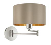 Applique MASERLO E27 1X60W en acier nickel mat D230mm