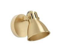 Eglo Applique murale intérieure Seras, luminaire d'intérieur avec spot | orientable, lampe élégante pour salon et couloir, métal laiton brossé, avec ampoule LED GU10, blanc chaud