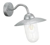 Eglo Applique murale d'extérieur Milton – Acier galvanisé IP44 E27 1x60W Argent 88489
