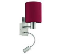 EGLO Applique murale Pasteri, lampe textile chambre avec LED lecture