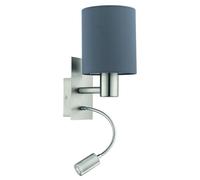 EGLO Applique murale Pasteri, lampe textile pour chambre avec LED lecture
