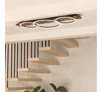 Eglo Plafonnier LED BOYAL 99413 – 2x12W acier et bois noir et marron rustique 1010x400x95mm