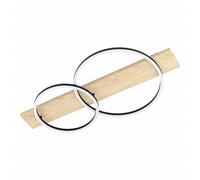 Plafonnier BOYAL LED 1X12W en acier et bois noir et marron 780x400x90mm