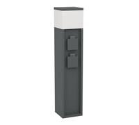 EGLO Colonne de prises avec éclairage Park 5, prise de distribution pour câble souterrain, lampe extérieure, distributeur de courant avec 2 prises, aluminium en anthracite, IP54