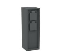 EGLO Colonne de prises Park 5, prise de distribution pour câble souterrain | prise de jardin, distributeur de courant avec 2 prises, aluminium en anthracite, IP54