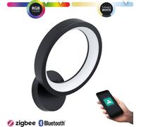 Eglo Connect LED Applique Marghera-Z noir 30,5 x 27 cm dimmable