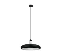 Eglo connect suspension LED Tabanera-C, lampe suspendue 1 flamme, suspension en acier et verre noir et blanc, changement de température de couleur (chaud, neutre, froid), RGB, dimmable