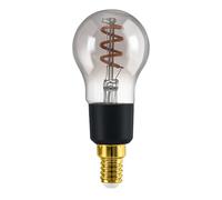 Eglo connect.z ampoule LED E14 connectée, P45, ZigBee, App et commande vocale Alexa, dimmable, blanc chaud, 4 watts, lampe vintage en spirale, verre fumé, noir