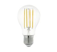 EGLO connect.z Ampoule LED E27 connectée, A60, ZigBee, contrôlable par appli et commande vocale, dimmable, blanc neutre, 806 lumens, 6 watts, transparent, design vintage
