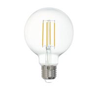 Eglo connect.z Ampoule LED E27 connectée, G80, ZigBee, contrôlable par appli et commande vocale, dimmable, blanc chaud, 806 lumens, 6 watts, transparent, design vintage