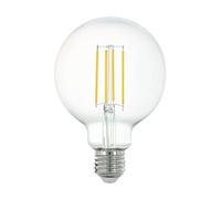 Eglo connect.z Ampoule LED E27 connectée, G95, ZigBee, contrôlable par appli et commande vocale, dimmable, blanc neutre, 806 lumens, 6 watts, transparent, design vintage