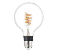 Eglo connect.z ampoule LED E27 connectée, globe G95, ZigBee, App et commande vocale Alexa, dimmable, blanc chaud, 4,9 Watt, lampe vintage en spirale transparente