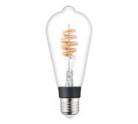 Eglo connect.z ampoule LED E27 connectée, ST64, ZigBee, App et commande vocale Alexa, dimmable, blanc chaud, 4,9 Watt, lampe vintage en spirale transparente