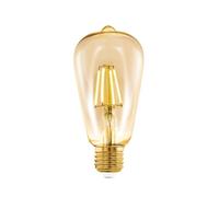 EGLO connect.z Ampoule LED E27 connectée, ST64, ZigBee, contrôlable par | appli et commande vocale, dimmable, blanc chaud, 500 lumens, 5,5 watts, ambré, design vintage