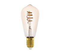 Eglo connect.z Ampoule LED E27 connectée, ST64, ZigBee, contrôlable par appli et commande vocale, dimmable, blanc chaud - froid, 360 lumens, 5 watts, ambré, design vintage