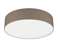 EGLO connect.z Lampe de plafond LED connectée Romao-Z, plafonnier rond contrôlable par application et commande vocale, ZigBee, blanc chaud - froid, RVB, dimmable, spot en tissu couleur taupe