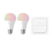 Eglo connect.z Lot de 2 ampoules LED E27 connectées avec interrupteur, ZigBee, app et commande vocale Alexa, dimmable, blanc chaud - froid, RGB, 806 lumens, 9 watts