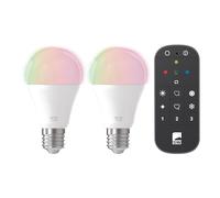 EGLO connect.z Lot de 3 ampoules LED E27 connectées, A60, ZigBee, App et | commande vocale Alexa, avec télécommande, dimmable, blanc chaud froid, RGB, 9 watts, lampe verre opaque
