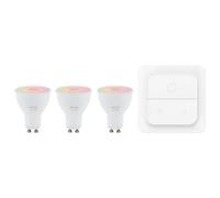 Eglo connect.z Lot de 3 ampoules LED GU10 connectées avec interrupteur, ZigBee, app et commande vocale Alexa, dimmable, blanc chaud - froid, RGB, 345 lumens, 4,9 watts